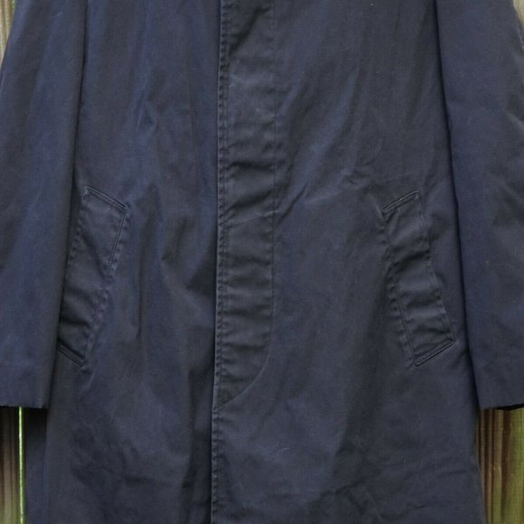 1987 Vintage Long US Military Army RAINCOAT Trench Coat Mens 40XL Black - Picture 2 of 10